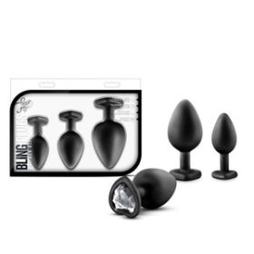 LUXE BLING PLUGS TRAINING KIT BLACK W/WHITE GEMS