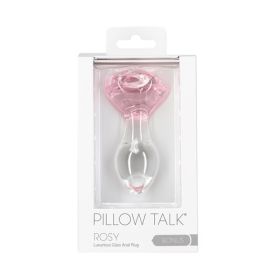 PILLOW TALK ROSY FLOWER GLASS ANAL PLUG PINK