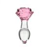 PILLOW TALK ROSY FLOWER GLASS ANAL PLUG PINK