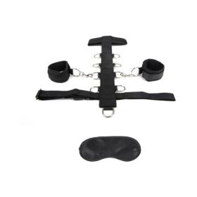 Lux Fetish Adjustable Neck & Wristraint Set Black