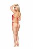 HEART EMBROIDERED LACE CAMISOLE & G-STRING RUBY O/S