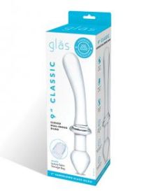 GLAS 9 CLASSIC CURVED DUAL- ENDED DILDO "