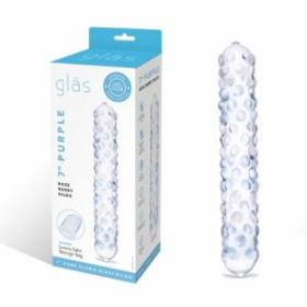 GLAS PURPLE ROSE NUBBY DILDO