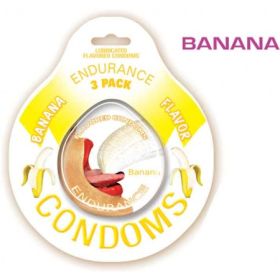 ENDURANCE FLAVORED CONDOMS 3PK-BANANA