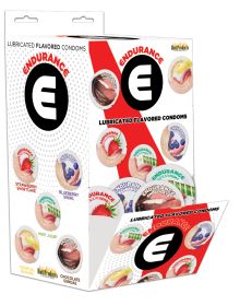 ENDURANCE FLAVORED CONDOMS ASST FLAVORS 144 PCS WALL MOUNT